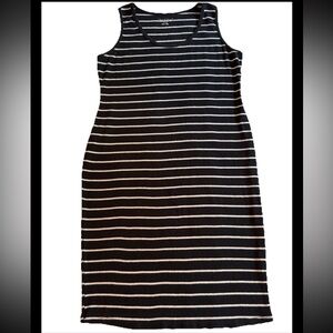 BumpStart Black and White Sleeveless Sheath Midi Dress‎ Medium